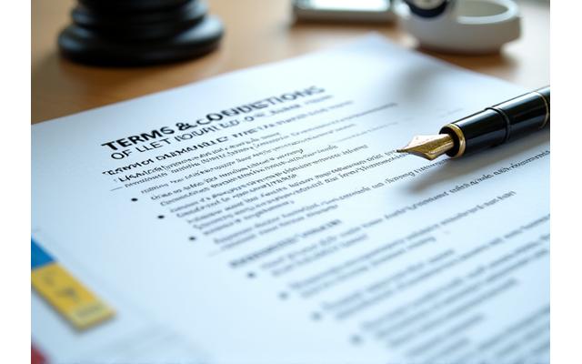 Image conceptuelle d'un document légal avec un stylo et des notes